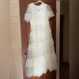 WHITE WHIMSICAL TULLE MAXI WHITE DRESS IVY CITY CO